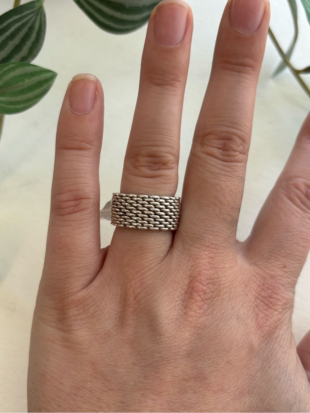 Tiffany & Co. Somerset Sterling Silver Mesh Ring